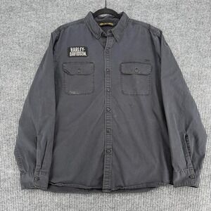 Vintage Harley Davidson motorcycle workwear button up shirt men's XL biker